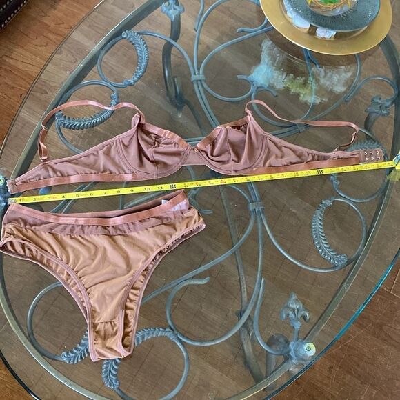 Silky Bronze Bra and panty Set size large. See measurements in photos nwot - Picture 10 of 13